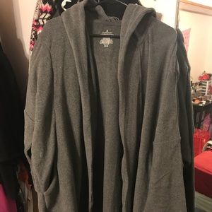 plus size cuddl duds fleece hooded wrap cardigan